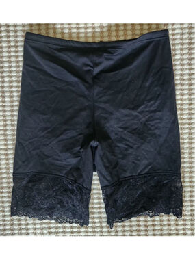 Flexees 1255 Women's Curvy Firm Foundations Hi Waist Black Shapewear Shorts LG